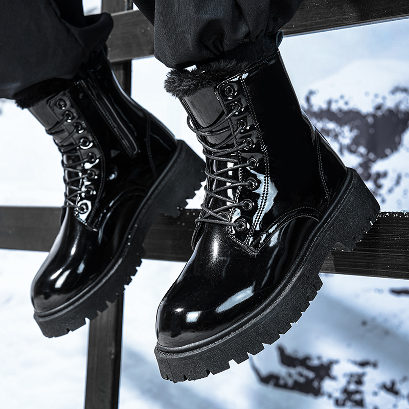 Men'S Fashion Plus - Men's warm plush high-top boots winter