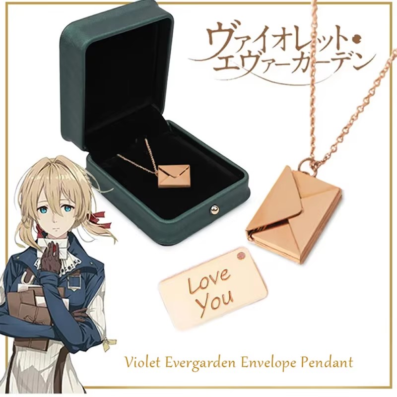 Mens Xmas Fashion - Anime Violet Evergarden Envelope Metal Pendant