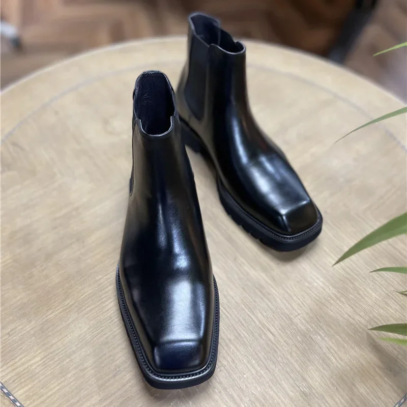 Men Fashion Elegant - Elegant Mens Genuine Leather Boots Luxury