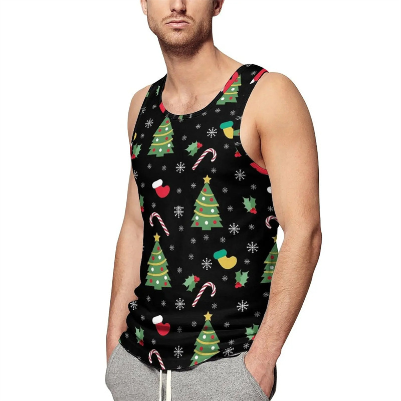 Mens Xmas Fashion - Summer Vintage New 3D Merry Christmas