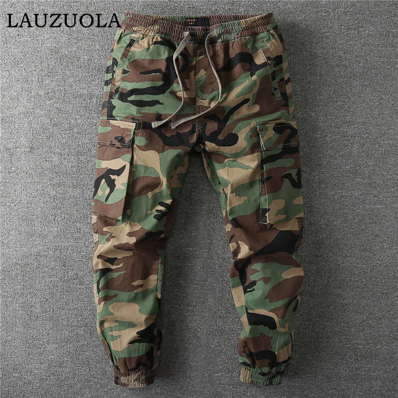 Mens Fashion Camo Pants - Vintage Camo Multi Pocket Cargo Pants