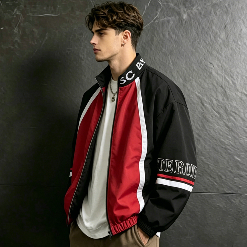 Varsity Jacket Letterman - UETEEY Men American Style Letter Bomber