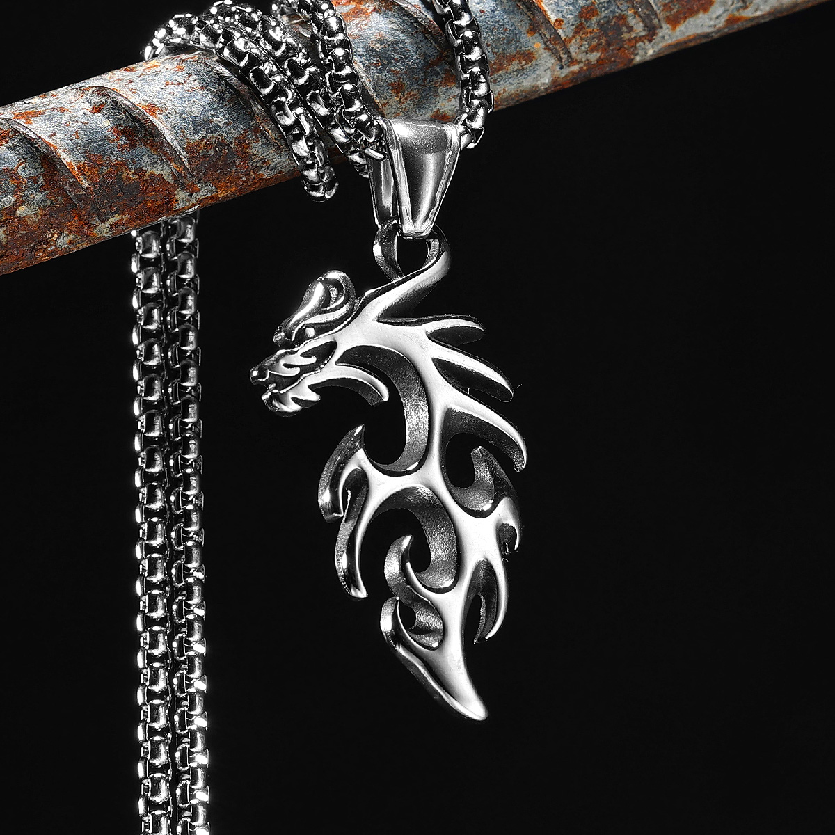 Mens Xmas Fashion - Dragon Pendants 316L Stainless Steel Men