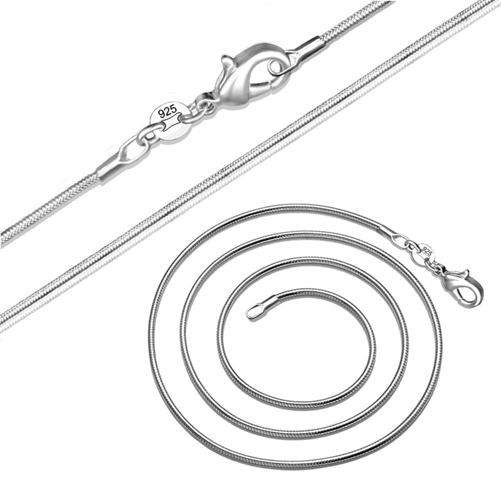 Men Fashion Elegant - Snake Chain Necklace Silver Plated 31inch