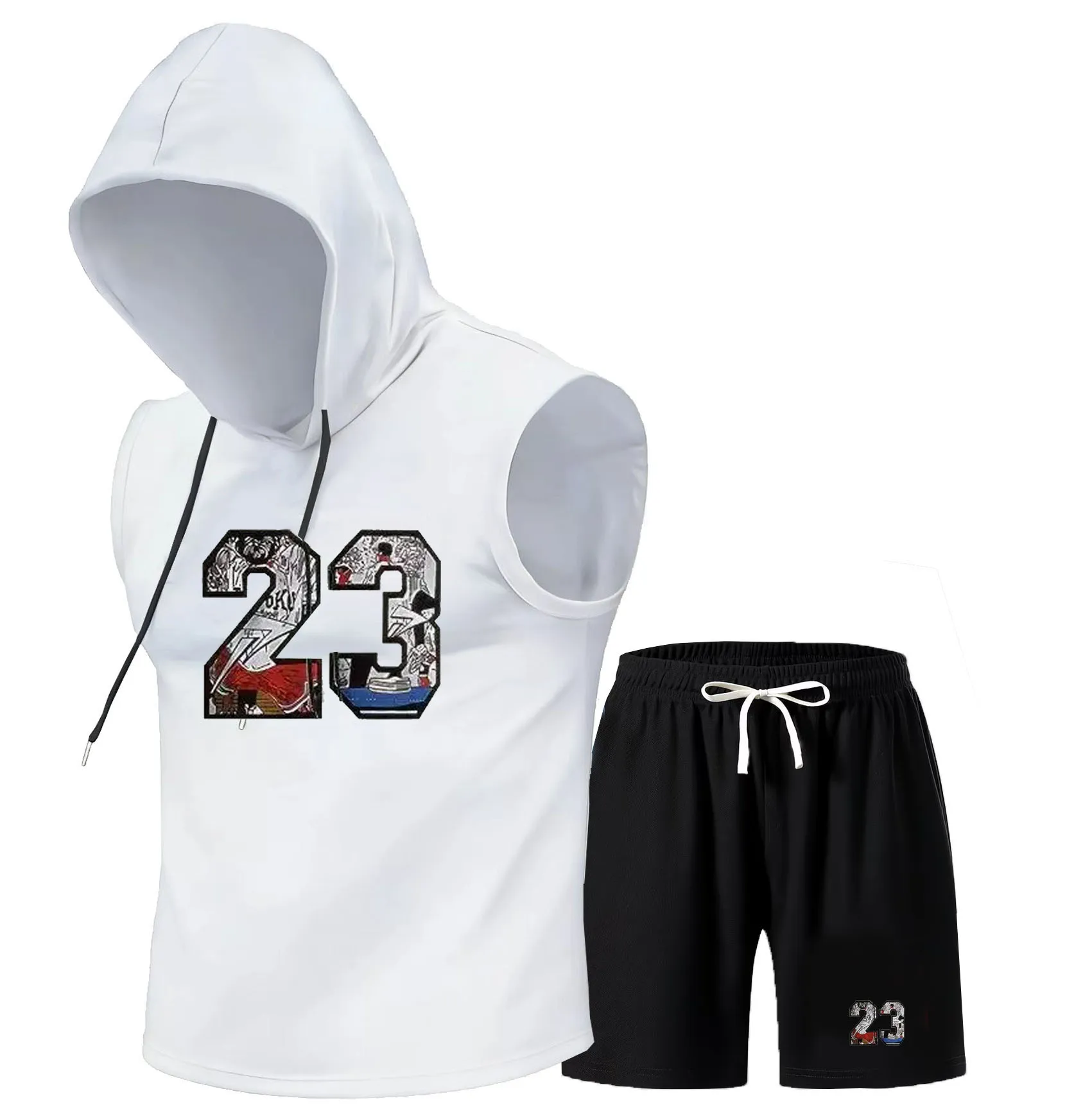 Men'S Fashion V Neck T Shirts - Brand Summer Men's Two Piece Set