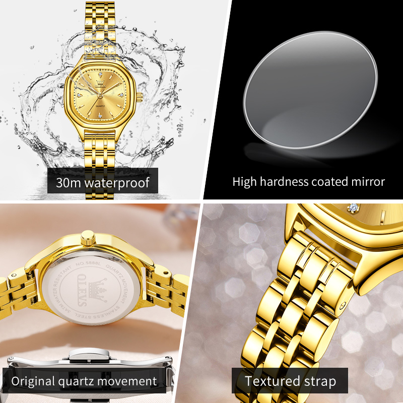 OLEVS 5888 Ladies Watches Gold - огляд і ціна Men Fashion Elegant