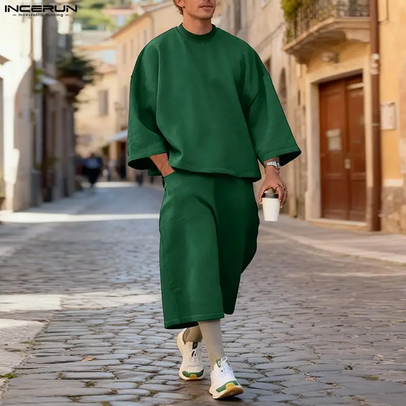 INCERUN Men Sets Solid Color B - огляд і ціна Men'S Fashion Loose Pants