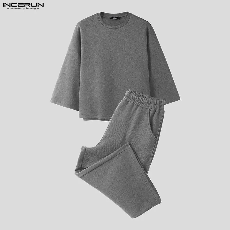 INCERUN Men Sets Solid Color B - огляд і ціна Men'S Fashion Loose Pants