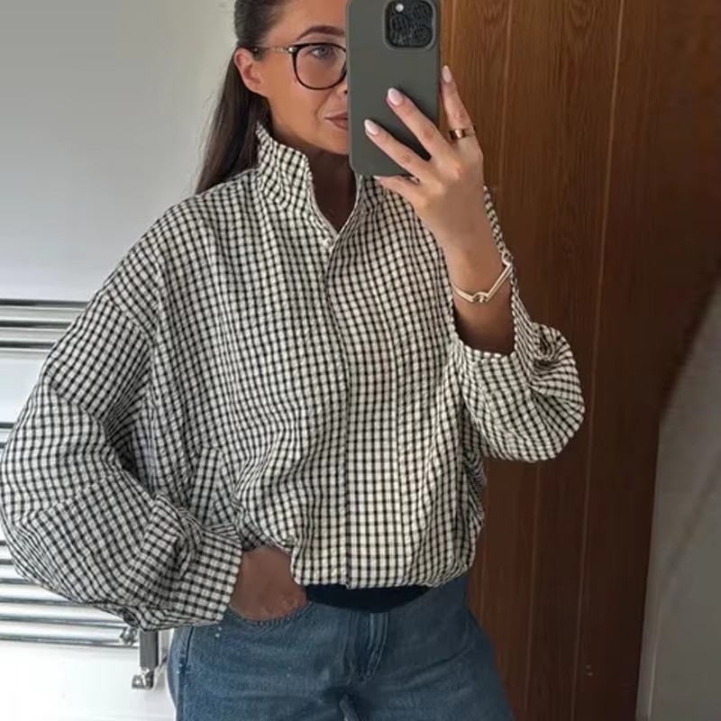 Plaid Bomber Jacket Women Demi - огляд і ціна Varsity Jacket Letterman