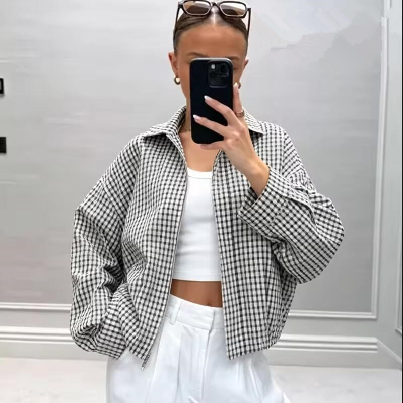 Plaid Bomber Jacket Women Demi - огляд і ціна Varsity Jacket Letterman
