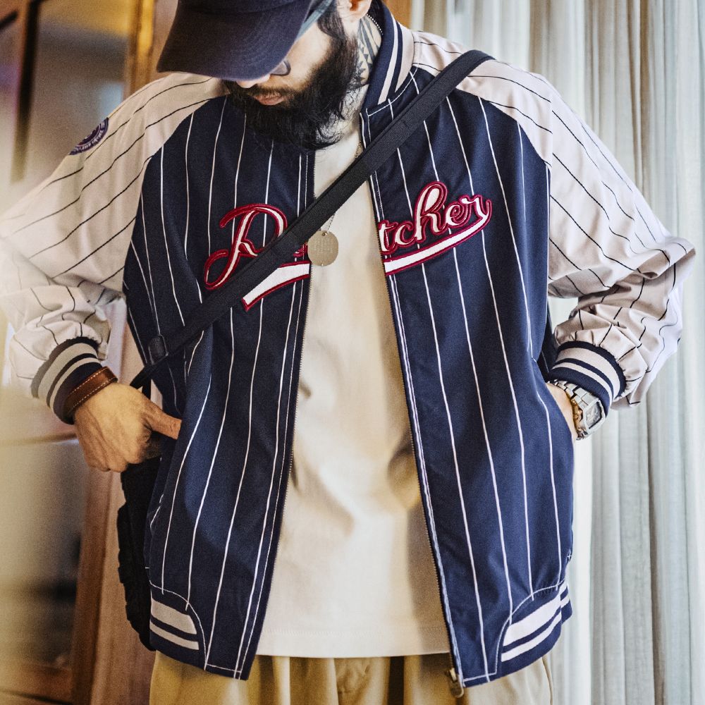 Maden American Retro Striped B - огляд і ціна Varsity Jacket Letterman