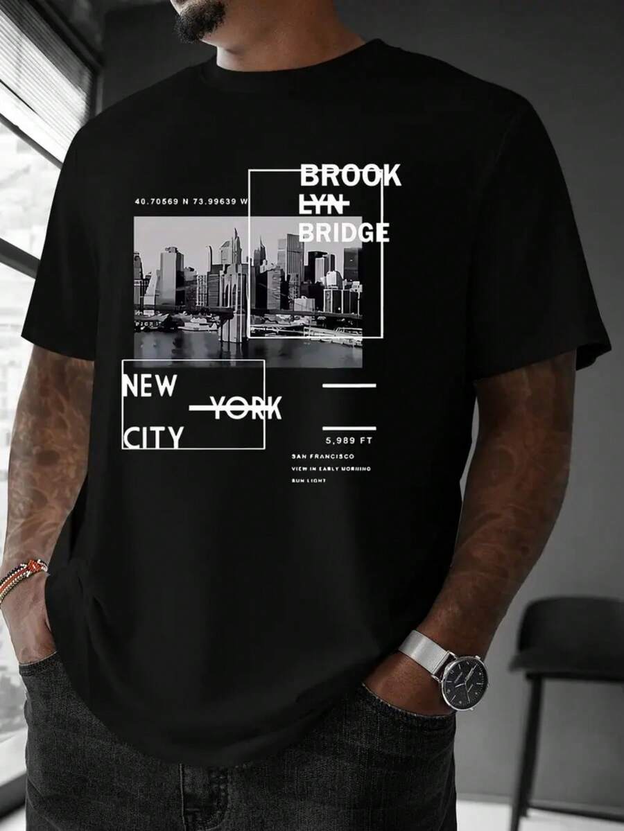 Fashion Printed Men's T-Shirt, - огляд і ціна Mens Fashion Combination