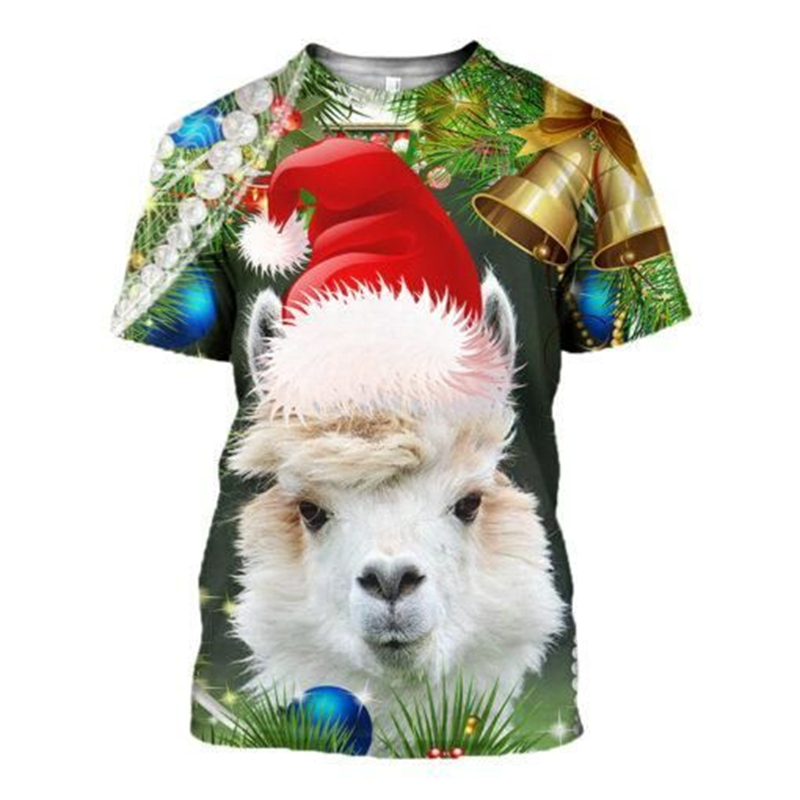 New 3D Xmas Animals Funny T Sh - огляд і ціна Mens Xmas Fashion