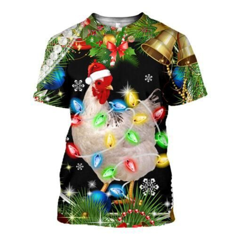 New 3D Xmas Animals Funny T Sh - огляд і ціна Mens Xmas Fashion
