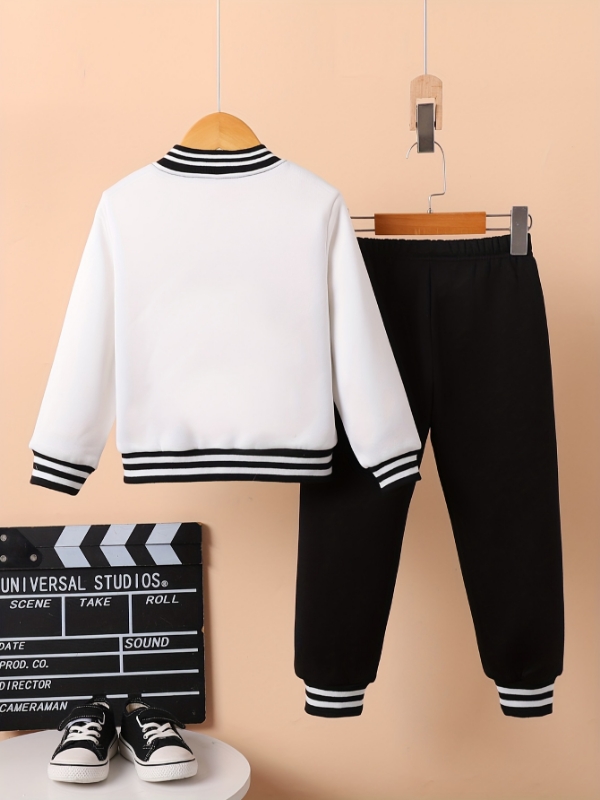 Boys' Black and White Letter 