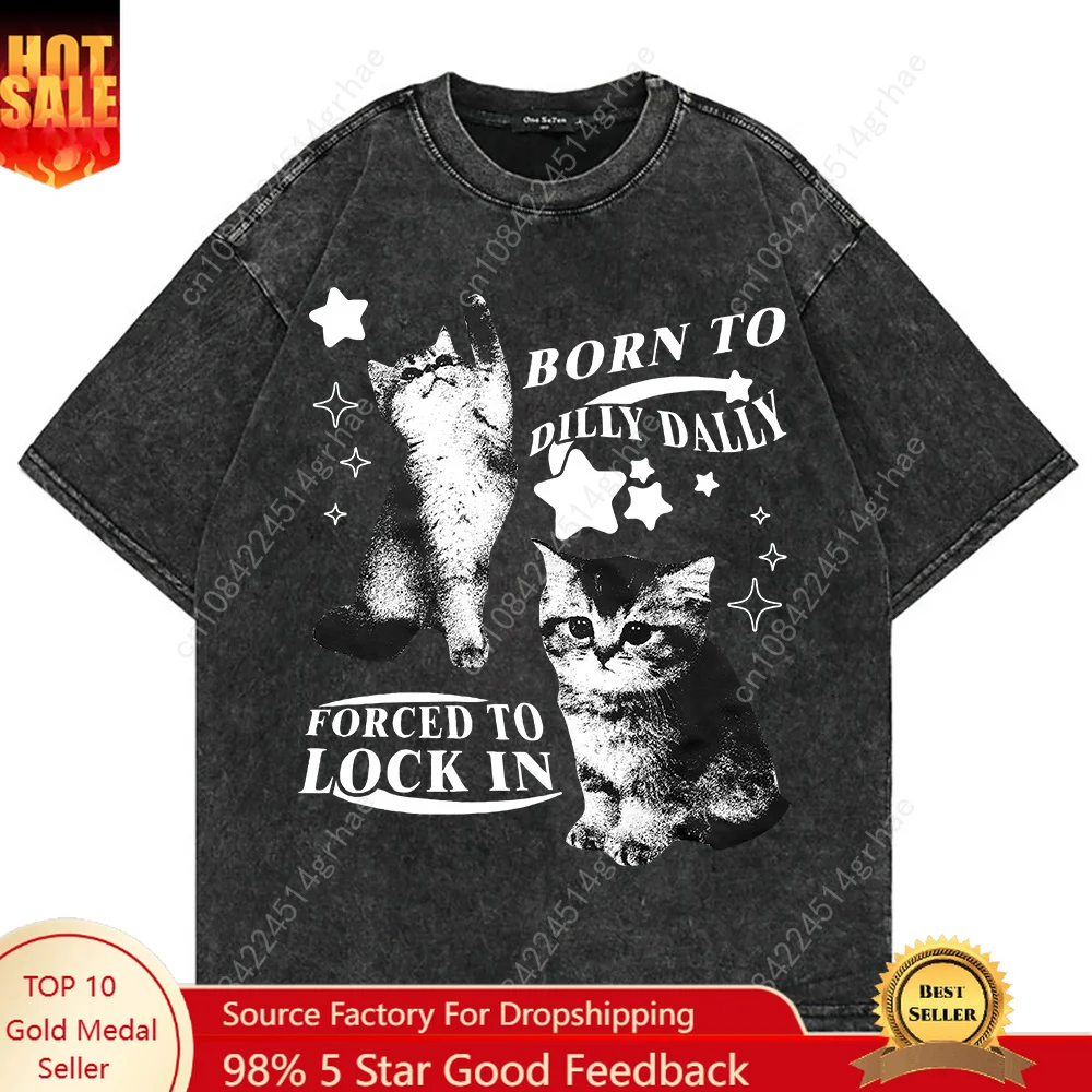 100% Cotton Vintage Washed Y2k - огляд і ціна Men'S Fashion V Neck T Shirts