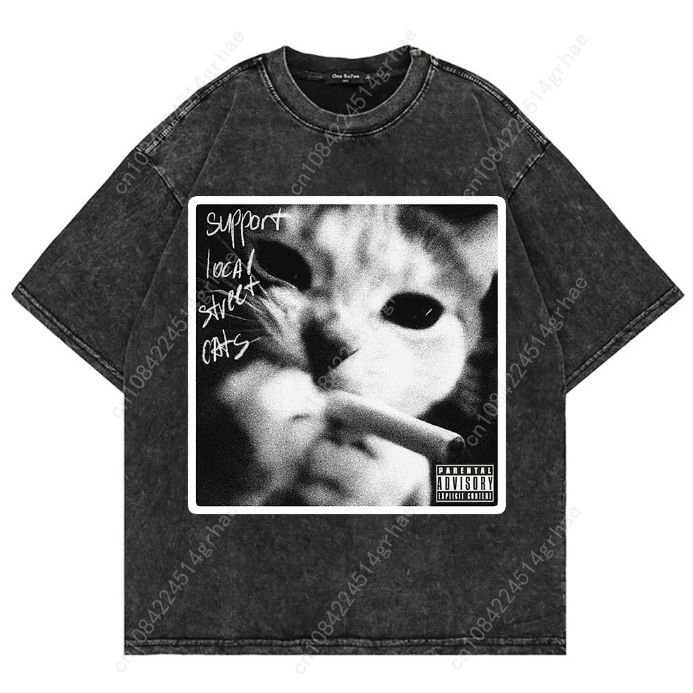 100% Cotton Vintage Washed Y2k - огляд і ціна Men'S Fashion V Neck T Shirts