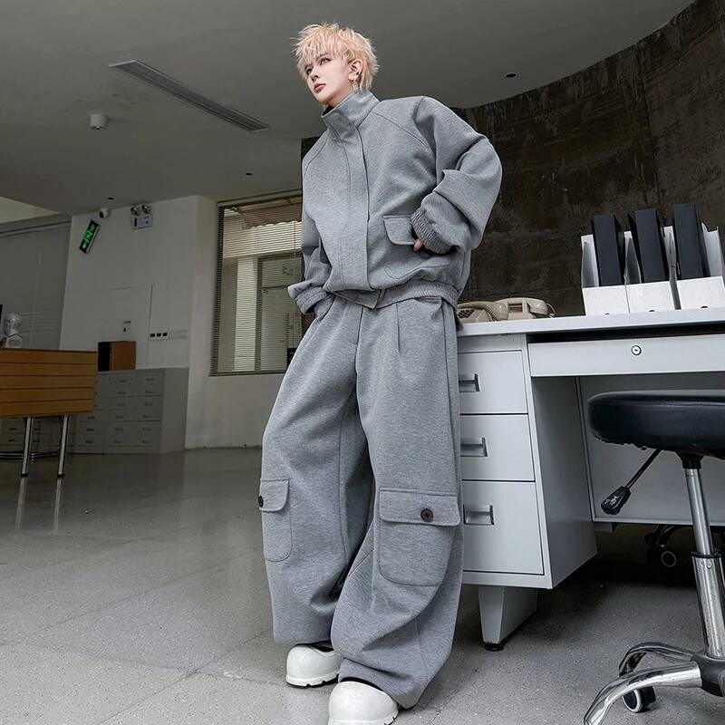 LUZHEN Color Cardigan 2026 PU  - огляд і ціна Men'S Fashion Loose Pants