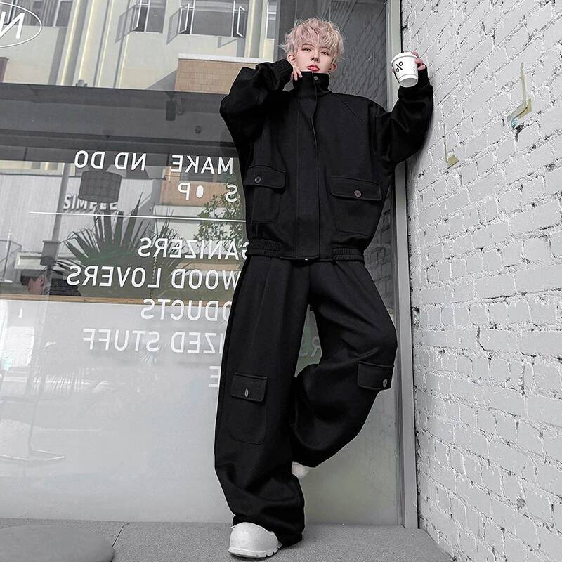 LUZHEN Color Cardigan 2026 PU  - огляд і ціна Men'S Fashion Loose Pants