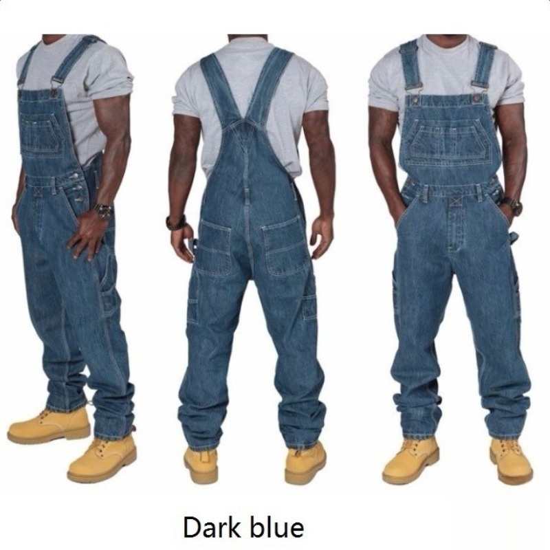 Mens Ripped Denim Overalls wit - огляд і ціна Men'S Fashion Loose Pants