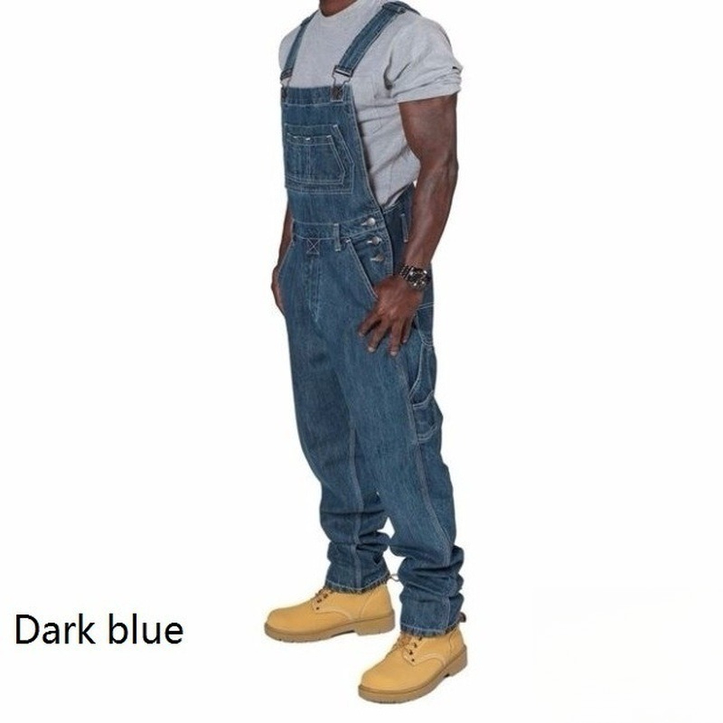 Mens Ripped Denim Overalls wit - огляд і ціна Men'S Fashion Loose Pants