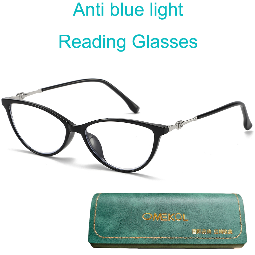 OMEKOL Fashion Cat Eye Blue Li - огляд і ціна Mens Fashion Reading Glasses
