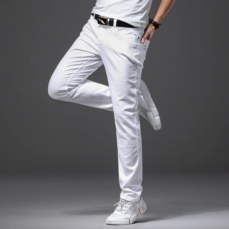 Men Slim White Jeans New Elast - огляд і ціна Men'S Fashion Nova Jeans