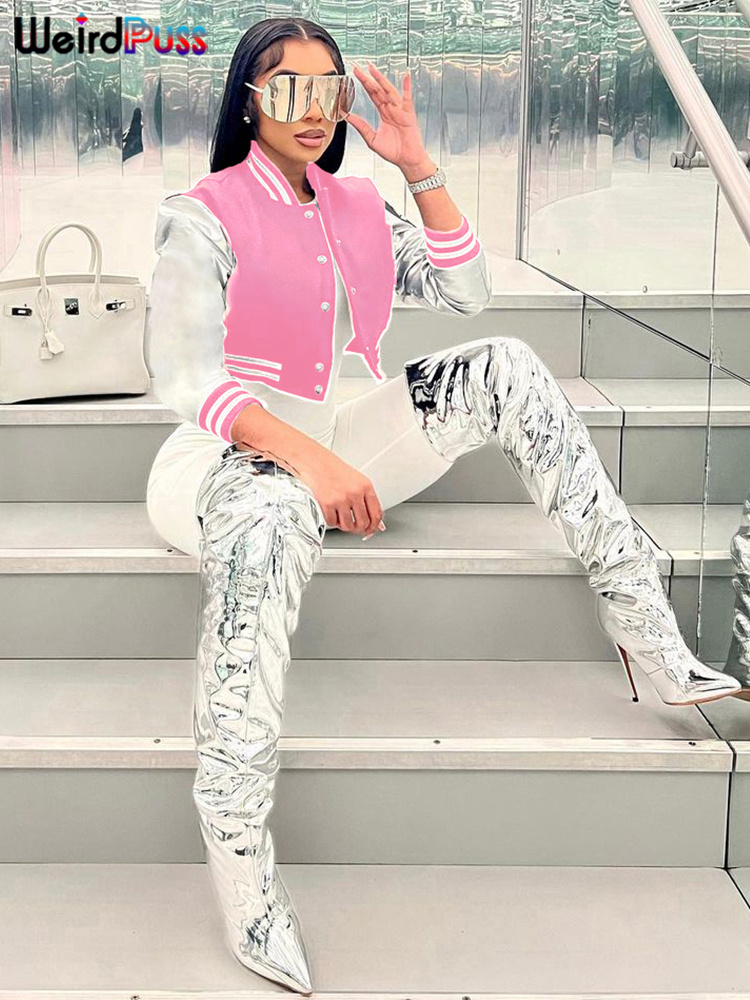 Weird Puss Fluffy Letter Short - огляд і ціна Varsity Jacket Letterman