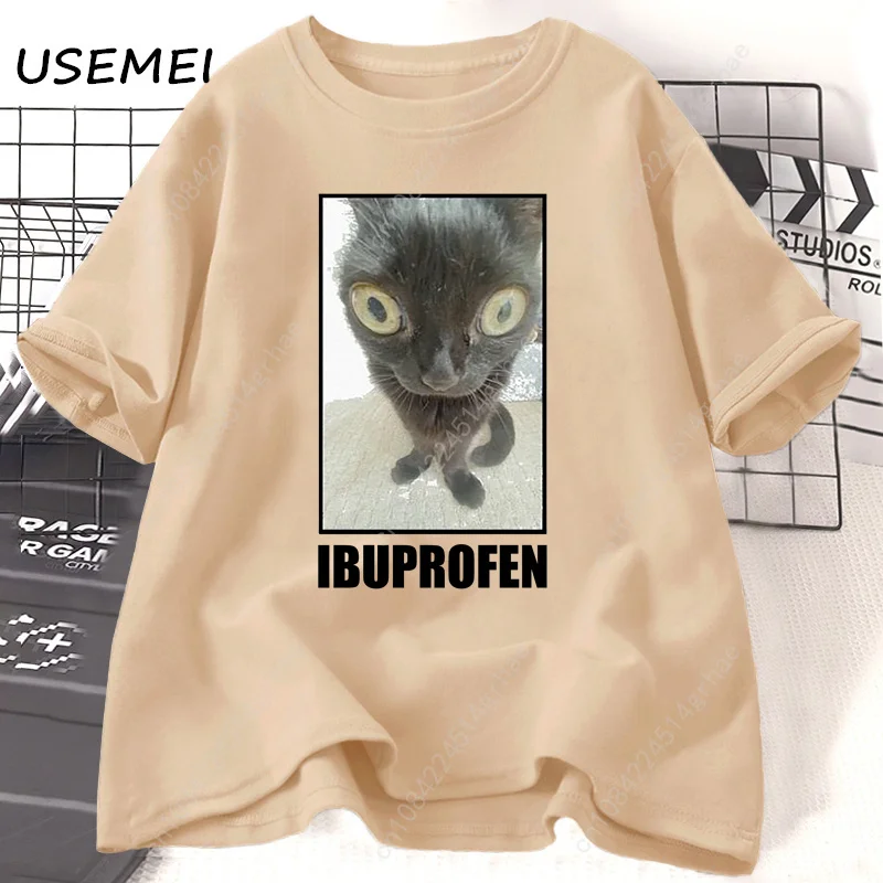 Funny Cat Ibuprofen Graphic T  - огляд і ціна Men'S Fashion V Neck T Shirts