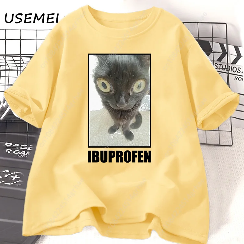 Funny Cat Ibuprofen Graphic T  - огляд і ціна Men'S Fashion V Neck T Shirts