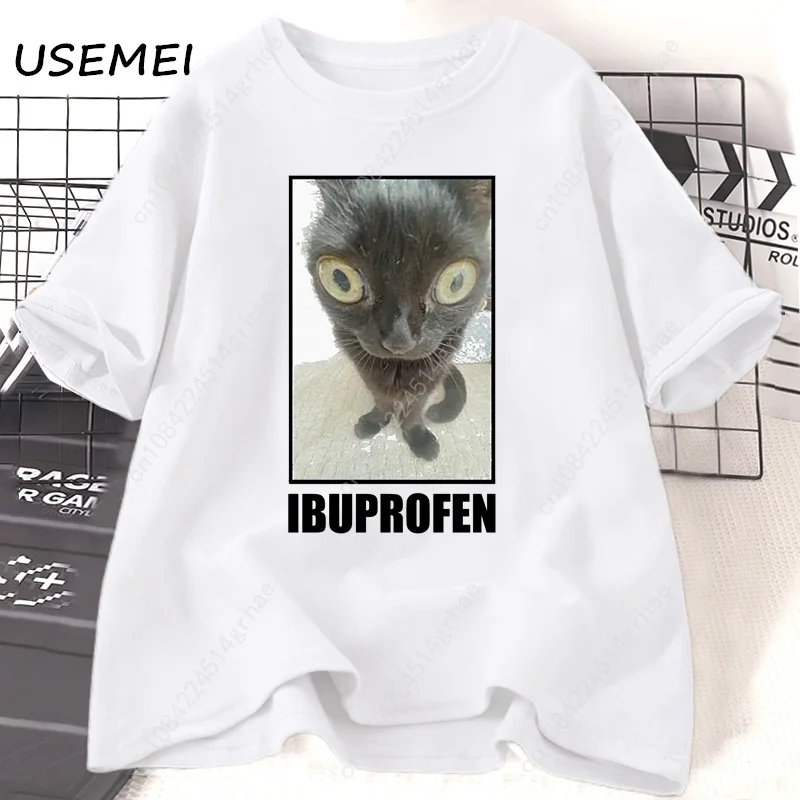 Funny Cat Ibuprofen Graphic T  - огляд і ціна Men'S Fashion V Neck T Shirts