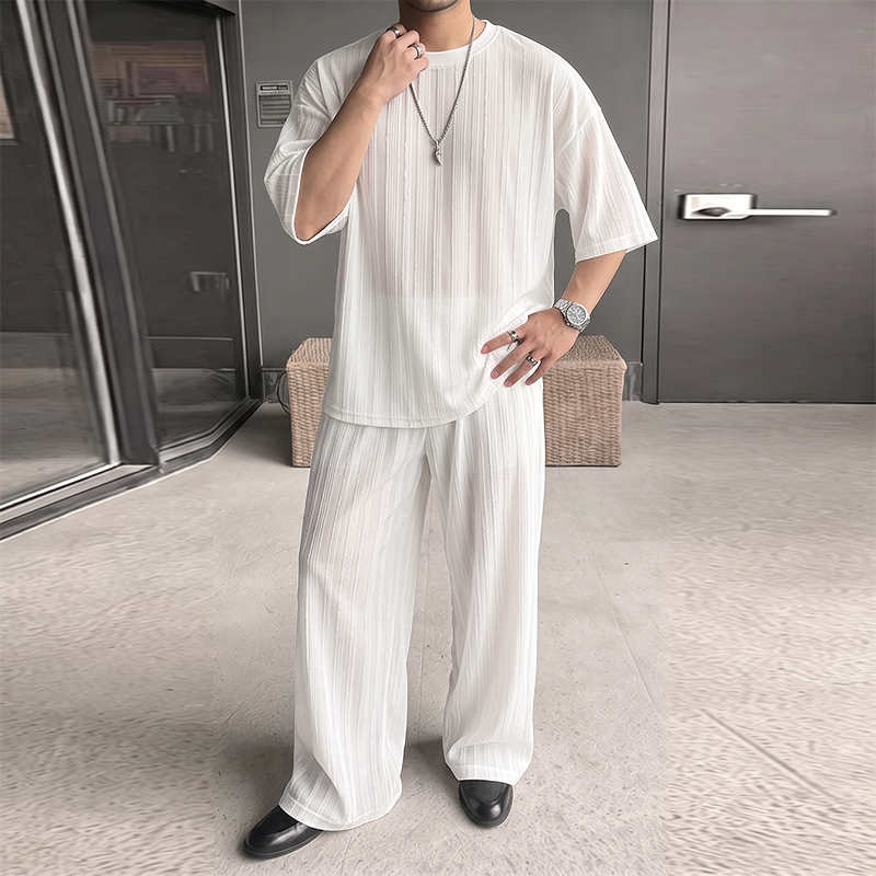 INCERUN Men's Sets Striped See - огляд і ціна Men'S Fashion Loose Pants