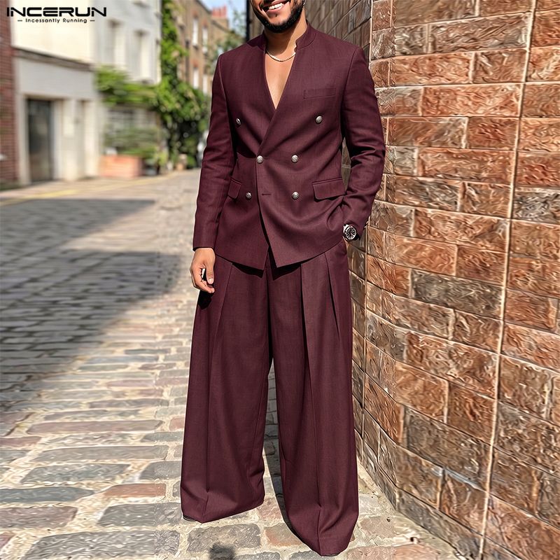 INCERUN Men's Sets Solid Color - огляд і ціна Men Fashion Elegant