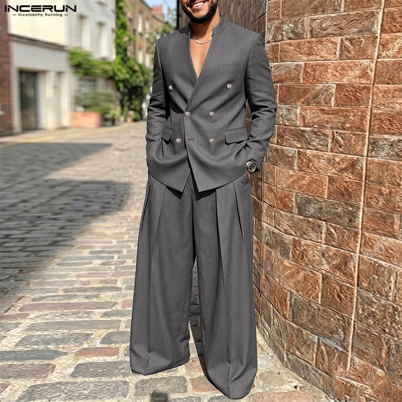 INCERUN Men's Sets Solid Color - огляд і ціна Men Fashion Elegant
