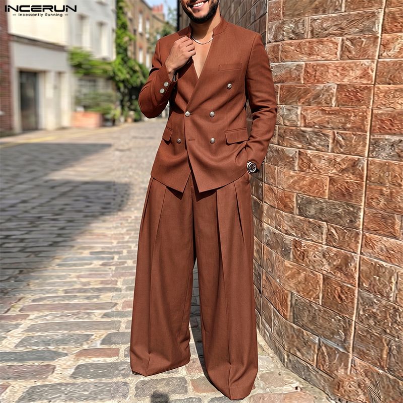 INCERUN Men's Sets Solid Color - огляд і ціна Men Fashion Elegant