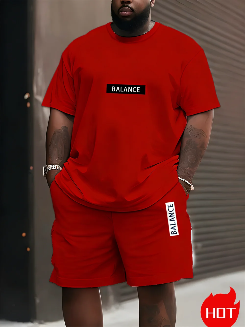 Men's Plus Size T-shirt Set Su - огляд і ціна Men'S Fashion Plus