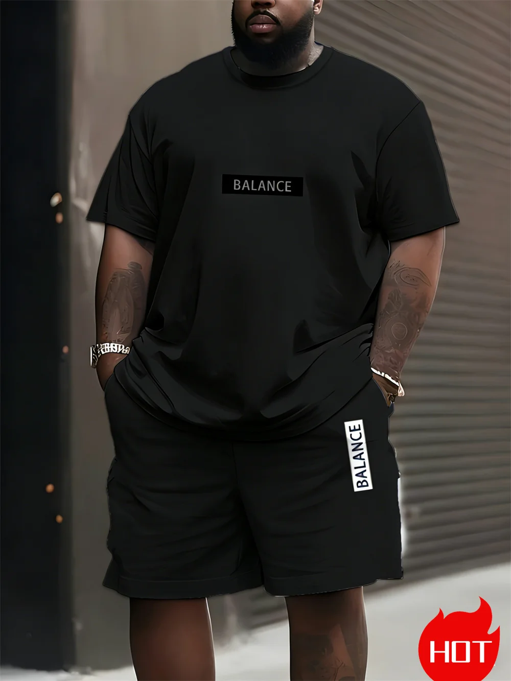 Men's Plus Size T-shirt Set Su - огляд і ціна Men'S Fashion Plus