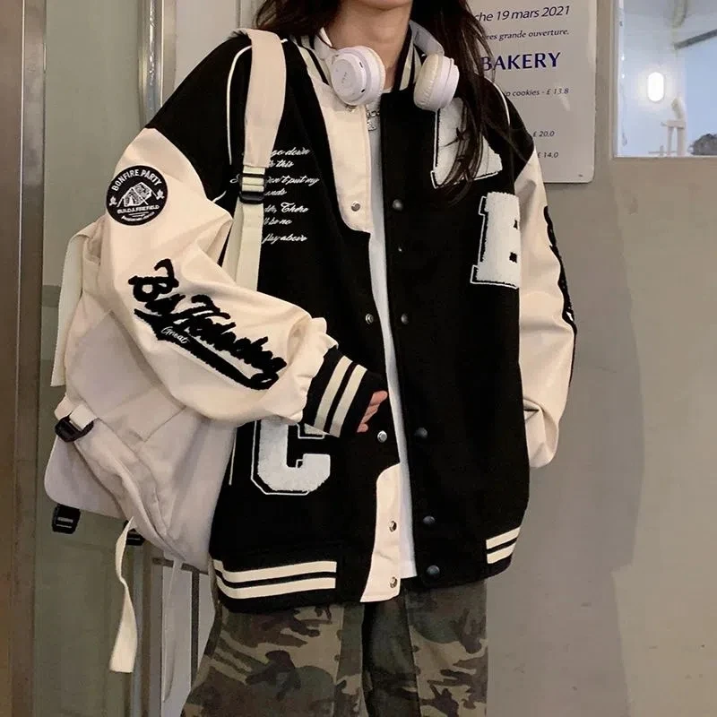 Y2k Lamb Wool Bomber Jacket Fe - огляд і ціна Varsity Jacket Letterman