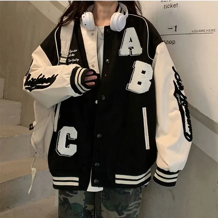 Y2k Lamb Wool Bomber Jacket Fe - огляд і ціна Varsity Jacket Letterman