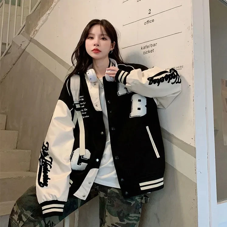 Y2k Lamb Wool Bomber Jacket Fe - огляд і ціна Varsity Jacket Letterman