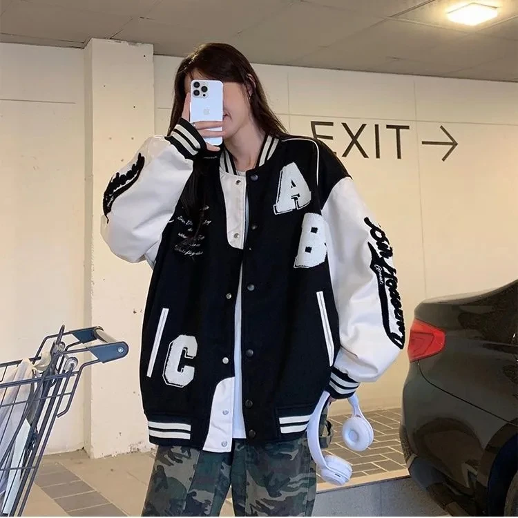 Y2k Lamb Wool Bomber Jacket Fe - огляд і ціна Varsity Jacket Letterman