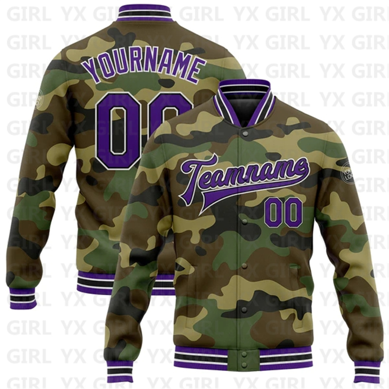 Custom Camo Purple-Gold Full-S - огляд і ціна Varsity Jacket Letterman