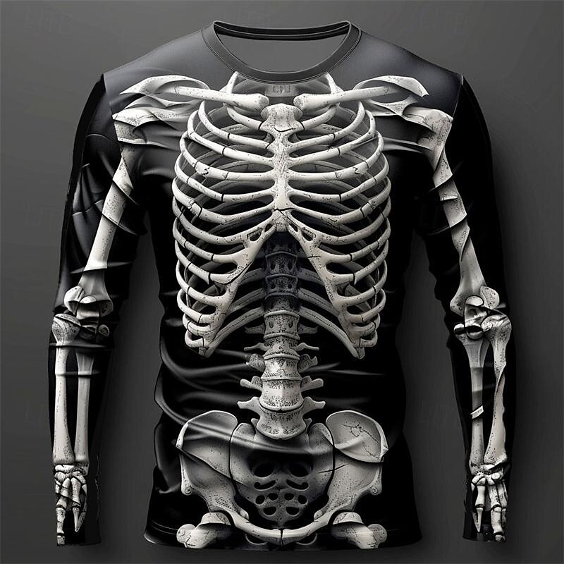 Men's 3D Flame Skull Pattern T - огляд і ціна Men'S Spring Fashion