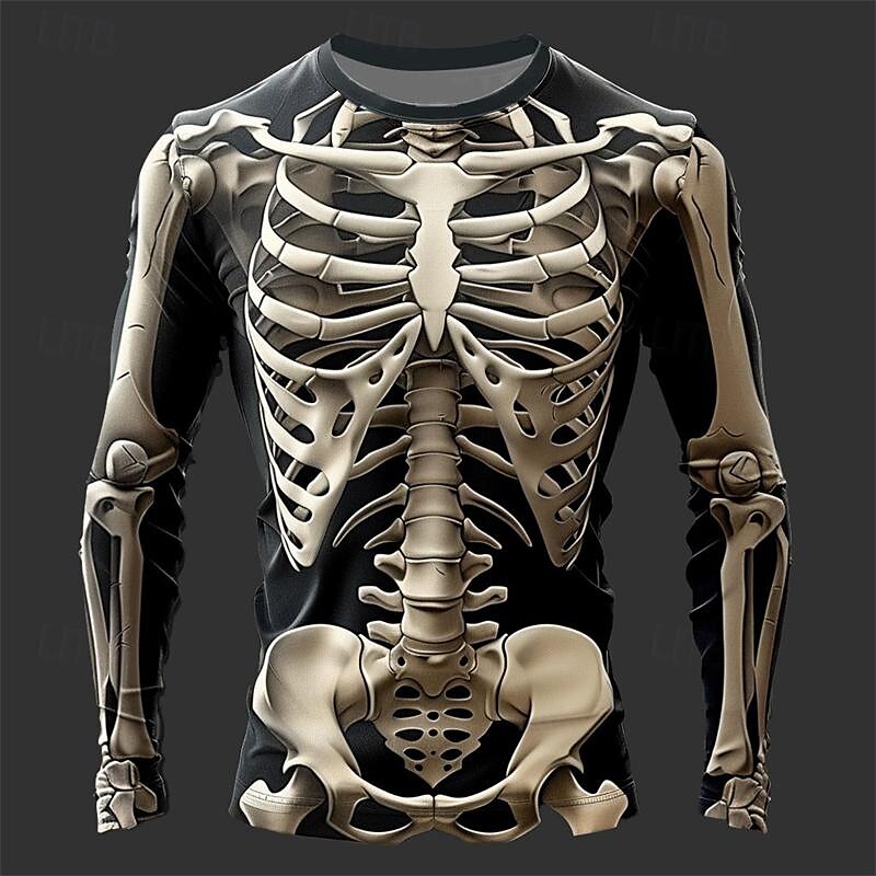 Men's 3D Flame Skull Pattern T - огляд і ціна Men'S Spring Fashion