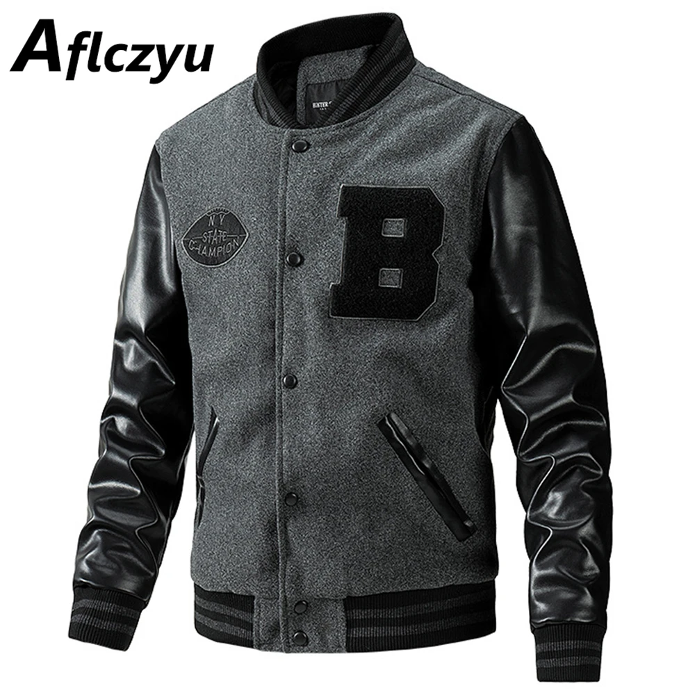 Varsity Jacket Men PU Sleeve P - огляд і ціна Varsity Jacket Letterman