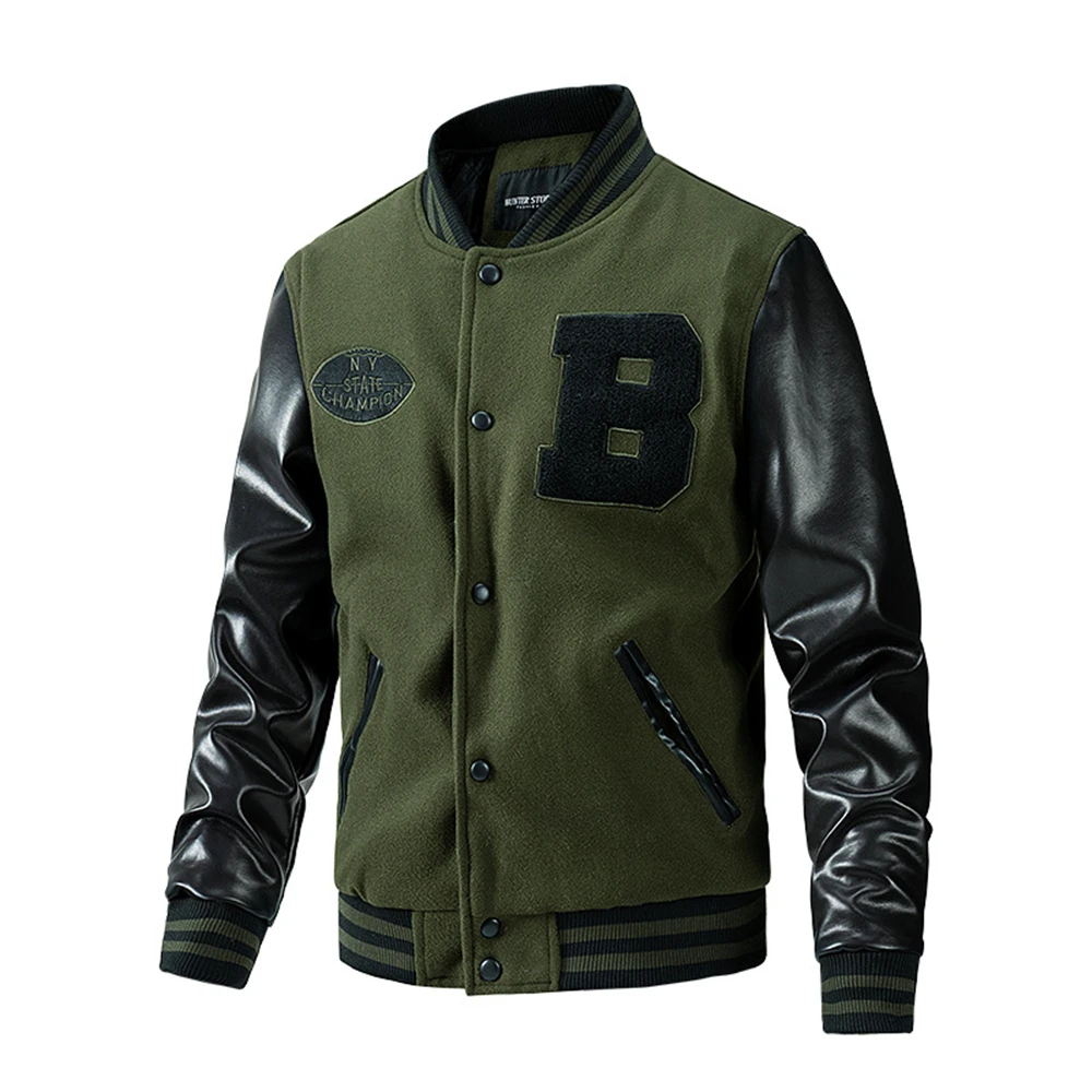 Varsity Jacket Men PU Sleeve P - огляд і ціна Varsity Jacket Letterman