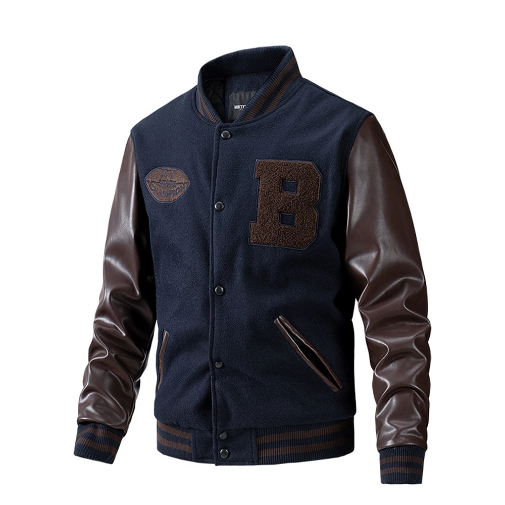 Varsity Jacket Men PU Sleeve P - огляд і ціна Varsity Jacket Letterman