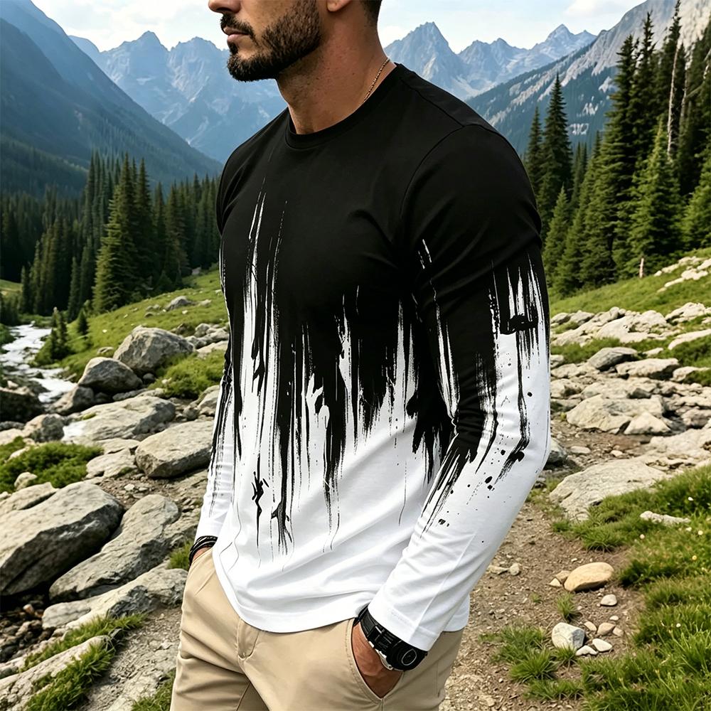 Men's Gradient Ink Splash Long - огляд і ціна Men'S Spring Fashion