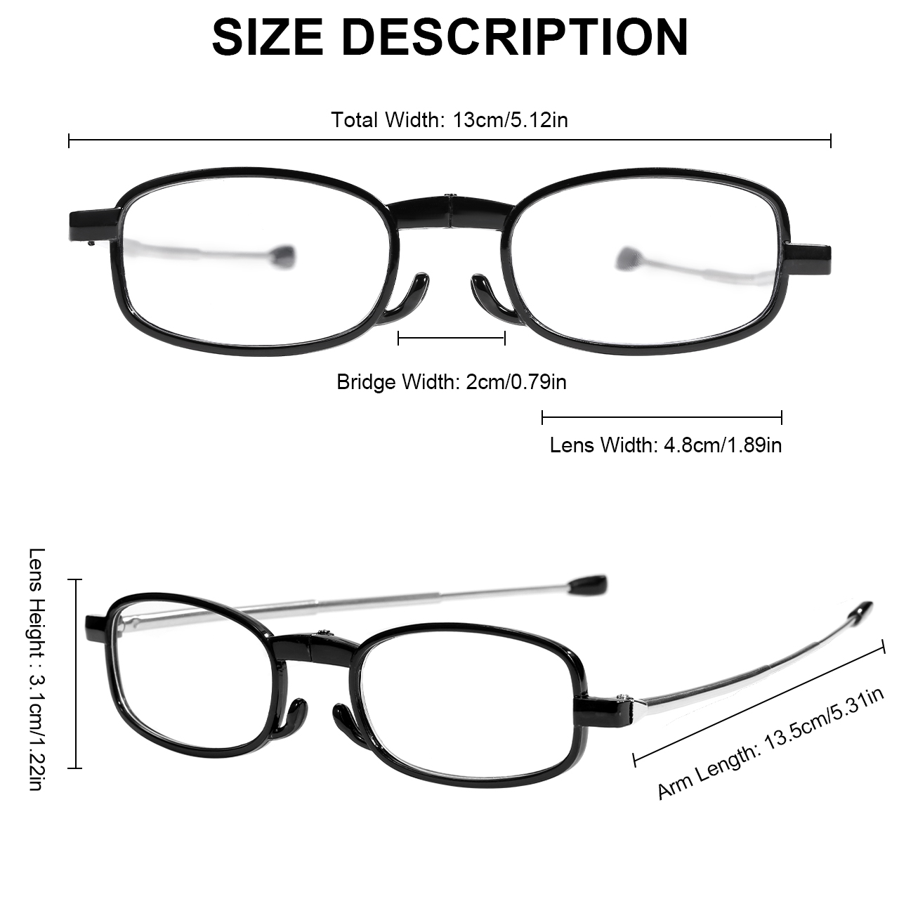 1pc  Folding Reading Glasses R - огляд і ціна Mens Fashion Reading Glasses